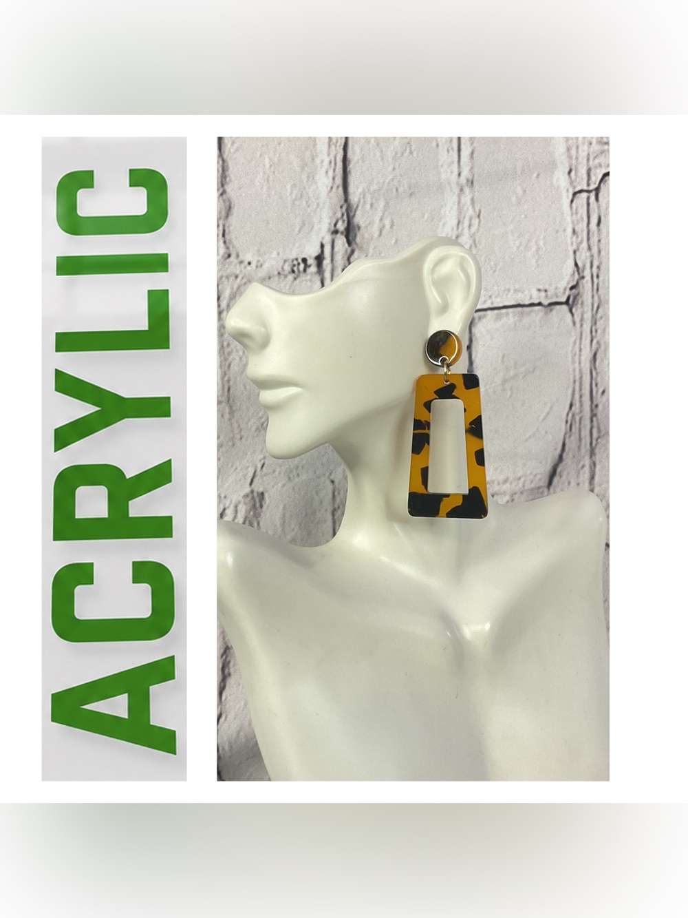 🌟🌟 Acrylic Tortoiseshell Geometric Drop Earrings
